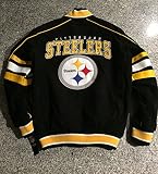 ピッツバーグスティーラーズスエードレザージャケットVarsityスタイルNFLコート L