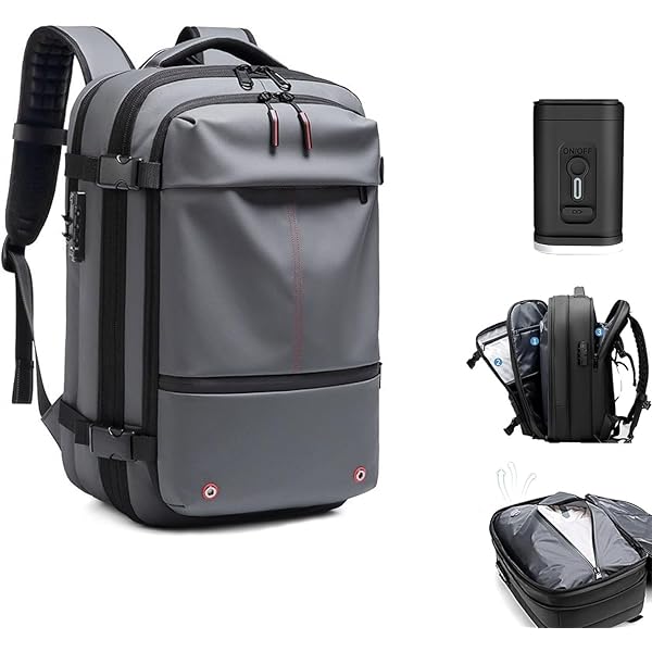 〇Of65 未使用 真空圧縮 バックパック トラベルバッグ ブラック Amazon.co.jp: Vacpack バックパック、真空圧縮機能付き 60L