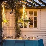 イルミネーション ライト 10m 100 LED電球 充電式 LED ライト リモコン 付き 室外 装飾 結婚式 パーティー 飾り ライト 正月 クリスマス 飾り バレンタインデー 電飾 (ウォームホ