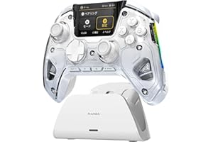 ManbaOne PC コントローラー 多機能LCDディスプレイ付き ドリフト防止ホールスティック 800Hz有線ポーリングレート ホールトリガー Switch コントローラー PC/Switch/Android/iOS対応 4つ背面ボタン ゲームパ