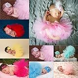 Happyハッピー耳　新生児　ベビー　女の子　写真プロップ　チュチュスカート　フリル　ヘッドバンド付き　写真撮りの衣装　セット　お嬢様風　記念撮影　出産祝いギフト　寝相アート　百日祝い　全９色 (#2