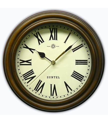 Amazon.co.jp: さんてる(Suntel) 掛け時計 ダークブラウン 直径250
