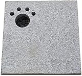 足跡穴あけ四角飛び石 御影石 ピンク色