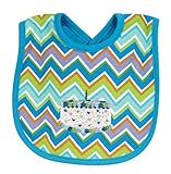 Stephan Baby Chevron Stripe 1st Birthday Bib with Embroidered Birthday Cake, Blue by Stephan Baby [並