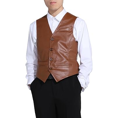 Amazon | [candy88] キャンデイ レザーベスト メンズ 本革 ブラック