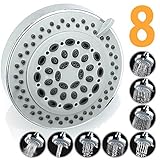 CaptainEco 4 inch 8 Setting high pressure shower head with Extra Teflon Tape USA Standard size Rainf