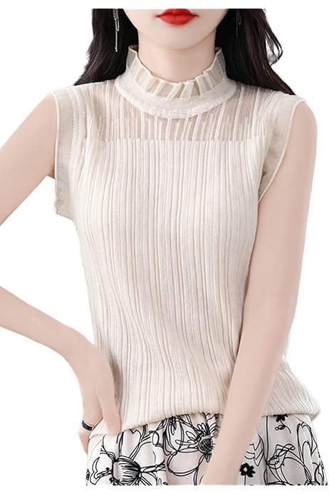CHANEL サマーニット タンクトップ ノースリーブ シースルー 36 S CHANEL サマーニット タンクトップ ノースリーブ シースルー 36 S