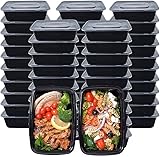 食事準備容器 使い捨て弁当箱 蓋付き食品保存容器 再利用可能なプラスチックランチボックス キッチン-フードテイクアウトボックス 電子レンジ/冷凍庫対応 (300個,750ml)