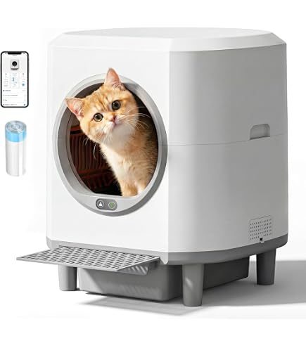 Amazon | ELS PET 猫トイレ 自動 (黄) | ELS PET | トイレ本体 通販