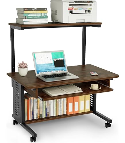 Amazon | イーサプライ パソコンデスク ロータイプ 木製 収納付