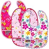 Kushies Taffeta Waterproof Bib - Pink - Girl - 3 ct by Kushies