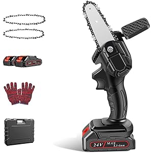 充電式チェンソーミニ 電気 のこぎり36V 屋外のこぎり4インチコードレス電動チェーンソー切削径15cm 重量0.7kg…