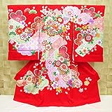 【金彩雲どりに花車・熨斗・赤】 女児　初着　祝着 のしめ 産着 女の子のお宮参り着物 高級 フードセットプレゼント付