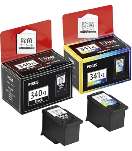 Amazon.co.jp: Canon 純正 インクカートリッジ BC-341XL+340XL/2MP 4色