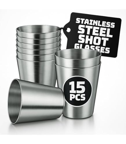 Stainless Steel Shot Glasses 8 PCS Shot Cups Glass Unbreakable Schnapps
