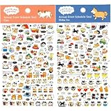 【 ねこ柄 セット 】金箔 スケジュールシール 日本製 3種 各1枚セット (季節のイベント 1種 / デイリー 2種)