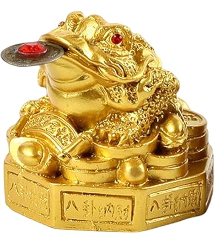 値下げっす！　中国　カエルさんの置物 Amazon.co.jp: GENERIC 中国風水金蛙の置物、樹脂製の三本足の