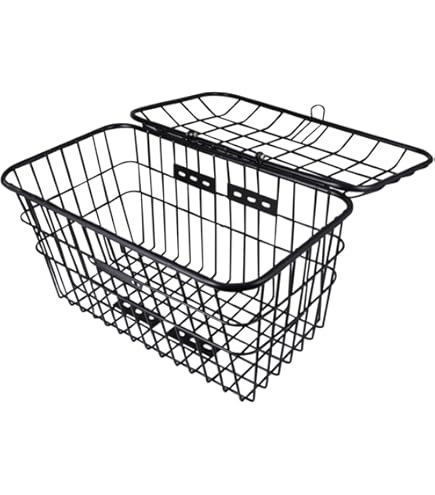 Amazon | TISHITA 蓋付き自転車かご、マウンテンバイク用自転車前かご