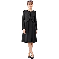 [マーガレット　ゴールド] ブラックフォーマル レディース 喪服 アンサンブル ワンピース 礼服 洗える 冠婚葬祭 m426