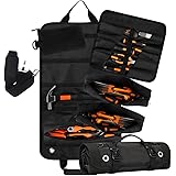 SYAMEET Tool Bag Roll Up Tool Bag,Professional Tool Roll Organiser with 4 Detachable Tool Pouches and 1 Wrench Organiser,Port