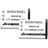 【str】2個セット 富士フィルム NP-95 / リコー DB-90 互換バッテリー 純正 充電器 バッテリーチャージャー で充電可能 残量表示可能 純正品と同じよう使用可能 FinePix F30 / F31fd / REAL 3D W1 / R