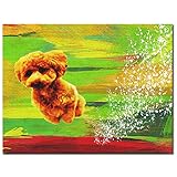 HAPPY PET ワンにゃんアートキャンバス 【Full of life】トイプードル (S)