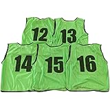 ビブス ゼッケン 12-16番 5枚セット 3サイズ 全11色 【 フットサル サッカー バスケ イベント等 】