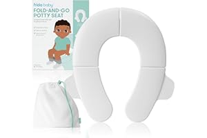 Frida Baby Fold-and-Go Potty Seat | Folding Travel Potty Seat for Boys and Girls, Fits Round & Oval Toilets, Non-Slip Base, Handles, Includes Free Travel Bag