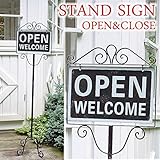 オープン＆クローズ OPEN&CLOSE STAND アイアン サインスタンド スタンド看板 両面パネル看板 案内板 サインボード 店舗 ディスプレイ 店舗什器 おしゃれ 営業案内 アンティーク調 業