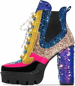 sparkly platform boots