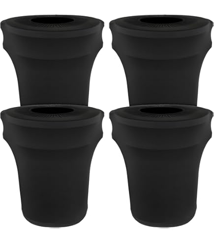 LA Linen Spandex Cover Fitted For 55 Gallon Trash Can On - View #5