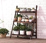 フラワースタンド・園芸ラック 木製フラワーラック/屋内および屋外の植物ラック/多層フラワーポット/3階ラダー階段/フロアタイプフラワーディスプレイスタンド フラワーディスプレイスタンド