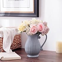 Amazon.co.jp: YJFFQ 花瓶 陶器 フラワーベース グレー