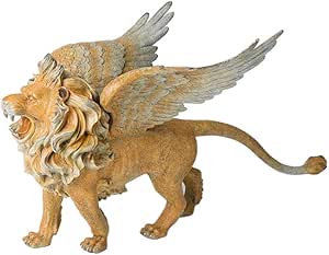 Amazon ライオン像の装飾 動物の彫刻飛行ライオンデスクトップ翼付きライオン銅工芸神話 置物 オブジェ オンライン通販