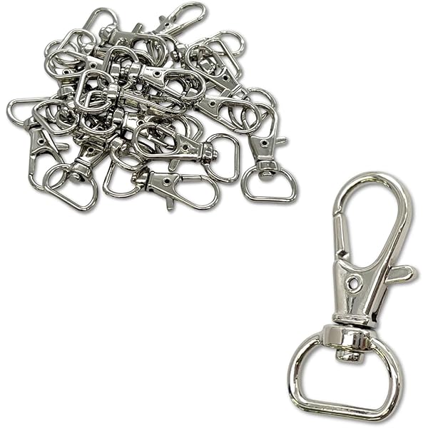 Amazon.co.jp: 12mm レバー付き ナスカン 金具 回転リング付き フック