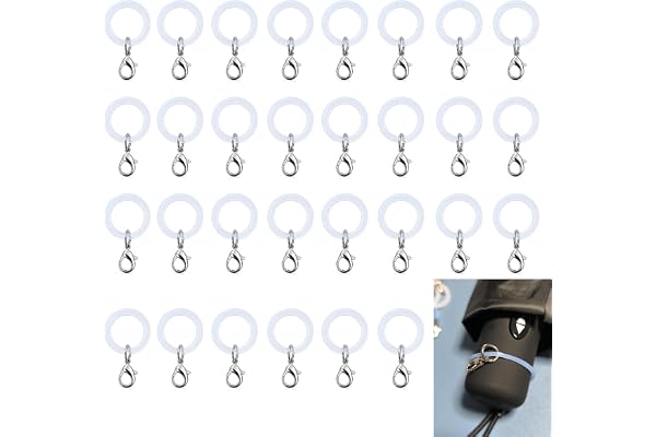 めじるしアクセサリー アンブレラマーカー 傘 目印 紛失防止 シリコンリング アクセサリー材料 カニカン付き (透明 30個セット)