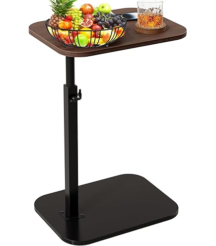 Amazon｜サイドテーブル 昇降式 ベッドサイドテーブル 回転 ソファー