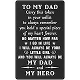 TANWIH Dad I Will Always Be Your Little Girl, Dad Birthday Gifts Wallet Card Insert from Daughter, Father of the Bride Gifts,
