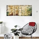 liguo88カスタムキャンバス工業装飾Rustic Brick House Stillドアwith Moss and汚れUrbanガレージアウトドアイメージWall Hangingの寝室リビングルー