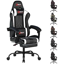 セール ゲーミングチェア オフィスチェア 椅子 リクライニング フットレスト Amazon.co.jp: DEEPfurniture ゲーミングチェア フットレスト付き