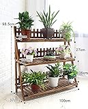 消毒木製フラワースタンド 木製フラワーラック/屋内および屋外の植物ラック/多層フラワーポット/3階ラダー階段/フロアタイプフラワーディスプレイスタンド 強い支持力 (サイズ さいず : 100cm)