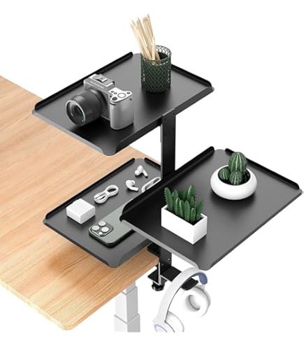 VIVO Clamp-on 16 Inch Flexible 2-Tier Shelving Unit For