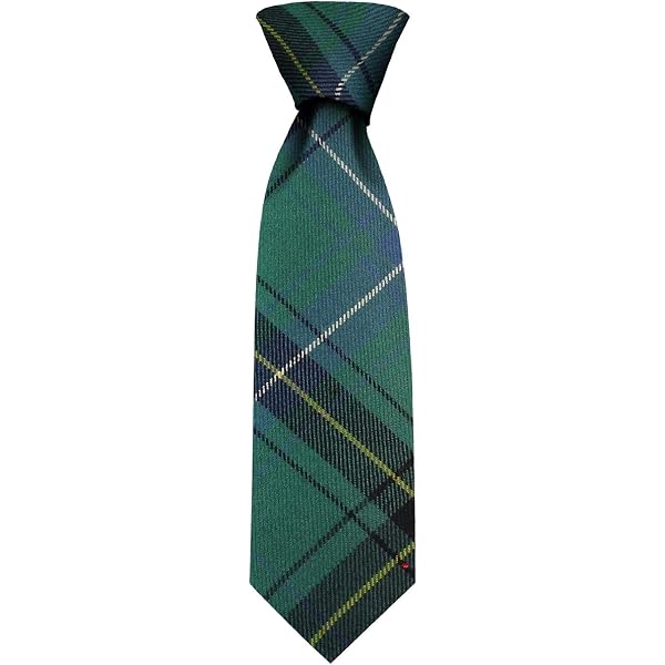 Gents Wool Neck Tie - Dunbar Modern Tartan Scottish Clan Tie, Handmade In Scotland - View #7