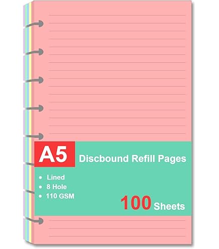 PerKoop 12 Pack 600 Sheets Half-letter Size Discbound Lined Planner - View #7