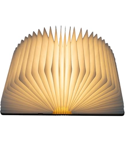 Amazon.co.jp: LOVUMMOR 折りたたみ式ブックランプ - 木製ペーパーLED