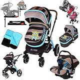 i-Safe System + iSOFIX Base - i DiD iT Trio Travel System Pram & Luxury Stroller 3 in 1 Complete Wit
