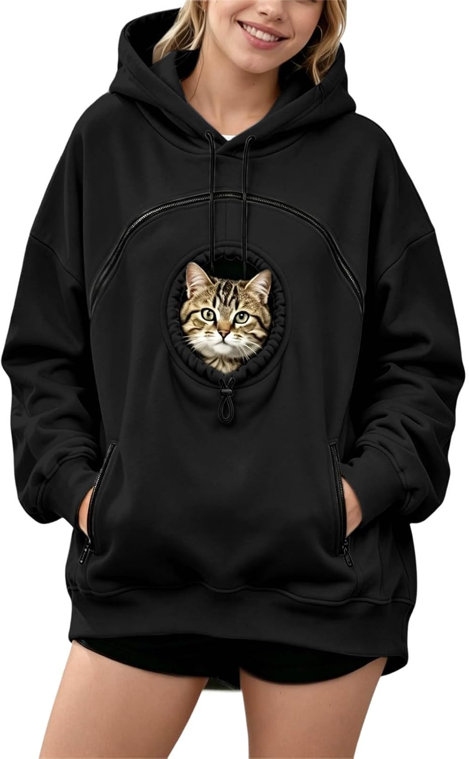 レディース パーカー メンズ スウェット 猫抱っこ用服 犬入れポケット付き 猫入れポケット ペット服 長袖 プルオーバー ジップアップ トレーナー | 犬 プルオーバー ジップアップ スウェット 猫 カンガルーポケット付 秋冬 裏起毛 長袖 アウター 猫抱っこ用服 ねこ入れポケット付き おしゃれ ゆったり カジュアル 大きいサイズ 男女兼用 旅行 散歩 お出掛け 春 秋 冬