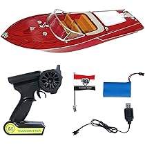 Amazon.co.jp: RCボート25km/h、プールや湖のための木製の穀物