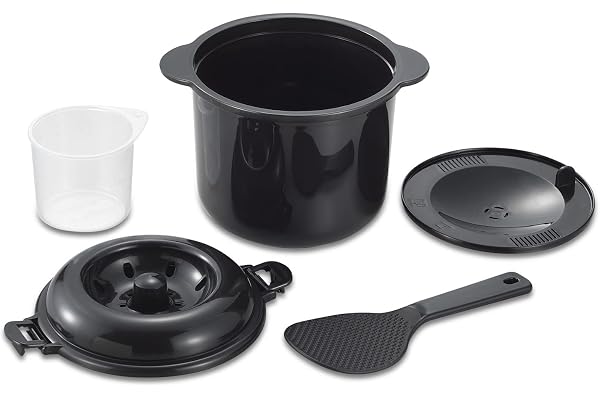 電子レンジ専用炊飯器 備長炭入り ちびくろちゃん 2合炊き