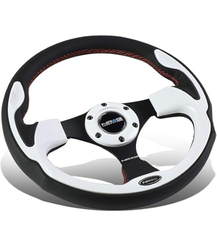 Amazon | クラシックホワイトカーレーシングステアリングホイール